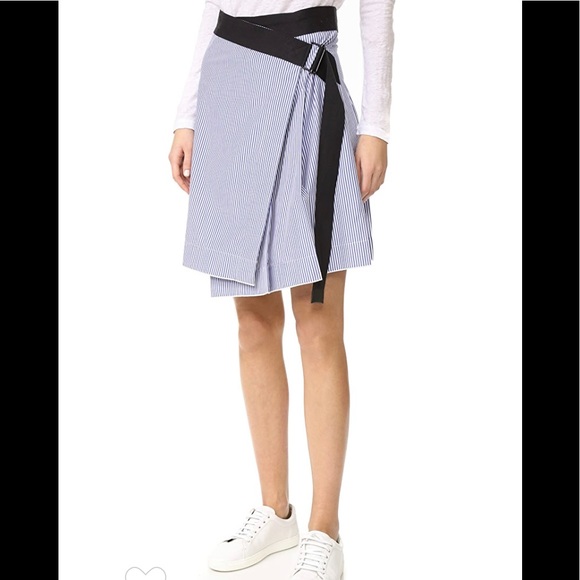 Rag & Bone Lenna Striped Cotton Silk Wrap Skirt 00 - Picture 6 of 12